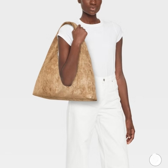 a new day Handbags - NWT a new day Faux Suede Soft Shoulder Bag - Tan